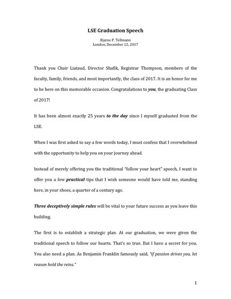 what to avoid when writing a graduation speech
