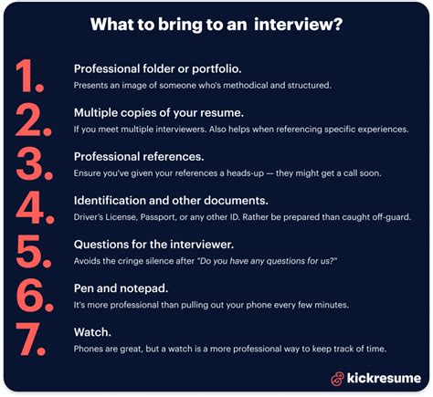 what to bring to an internal interview