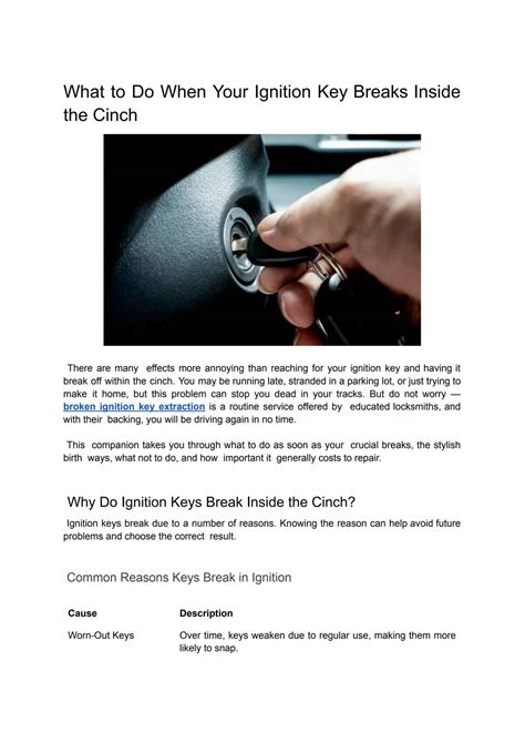 What To Do If Key Breaks Off In Ignition