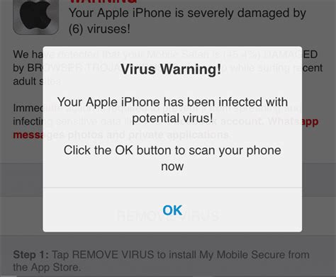 what to do if you get a virus warning on your iphone