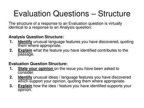 what to do in an evaluate question