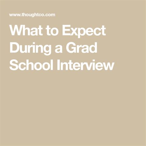 what to expect in a grad school interview