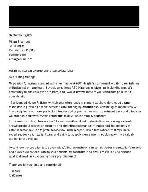 what to include in a general cover letter