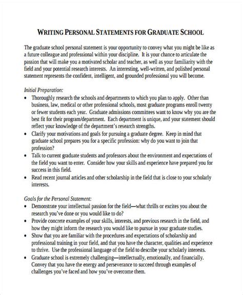 what to include in a grad school personal statement