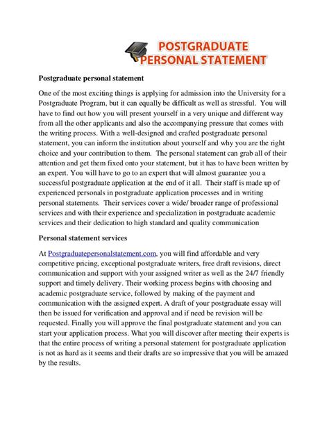 what to include in a personal statement postgraduate