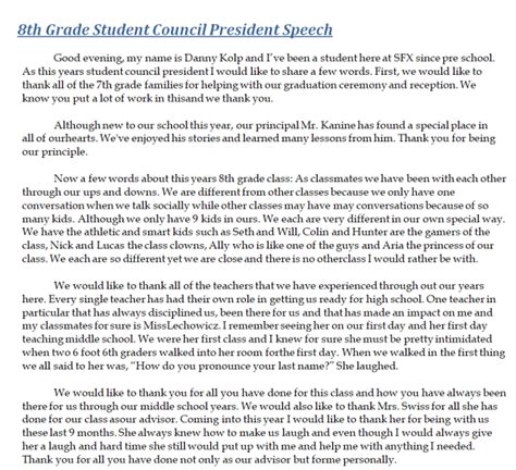 what to include in a student council speech