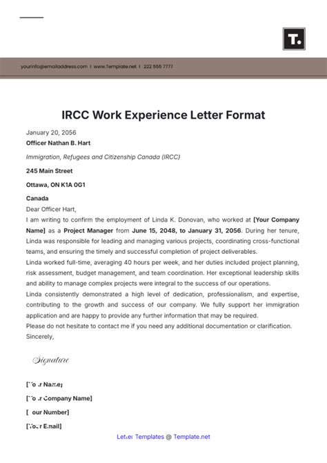what to include in a work experience letter