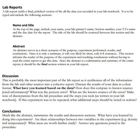 what to include in discussion of lab report