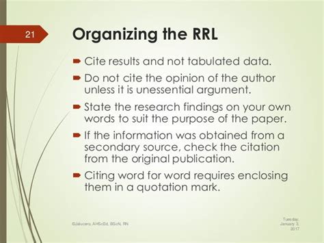 what to include in rrl