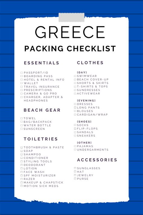 Greece is waiting. Here's a helpful checklist of what to pack for your