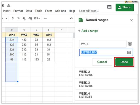 what to put in select data range in google sheets
