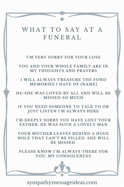 what to say at a funeral service