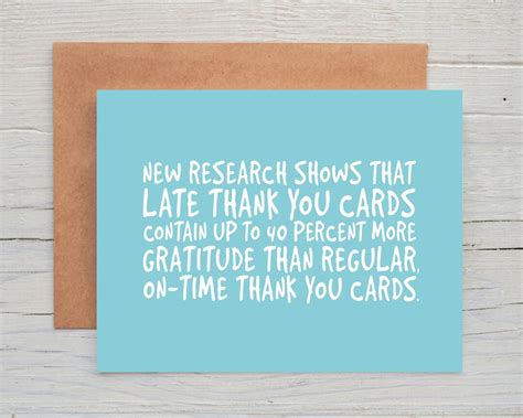 what to say in a late thank you card