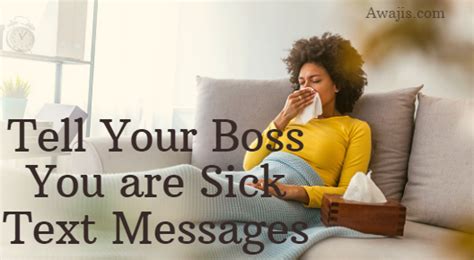 what to say in a text to your boss when you are sick