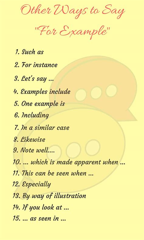 what to say instead of another example in an essay