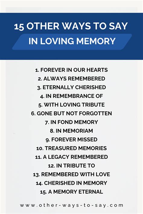 what to say instead of in memory of