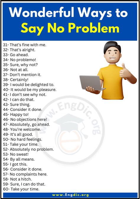 what to say instead of not a problem