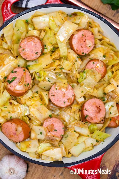 Kielbasa and Cabbage Skillet Recipe Belly Full