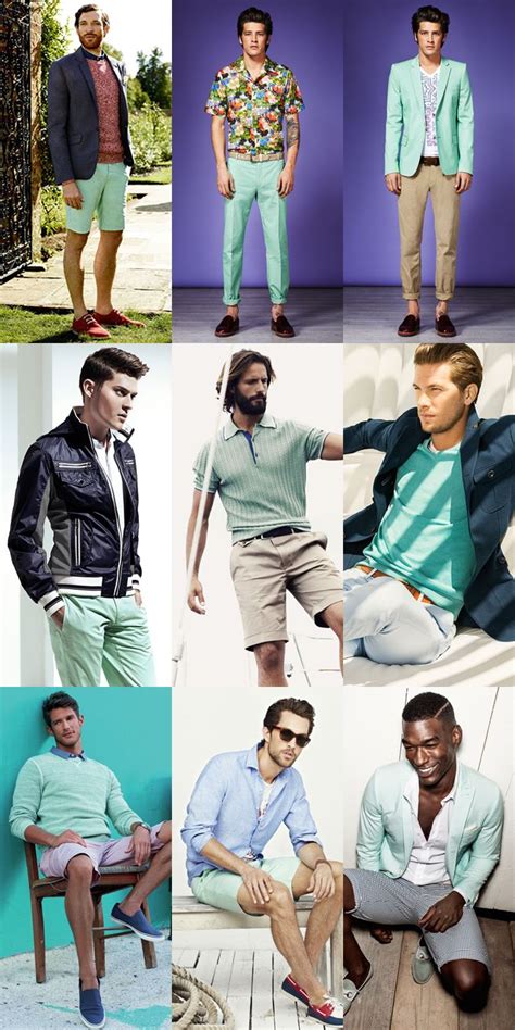 what to wear with mint green shorts guys