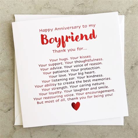 what to write in 1st anniversary card for boyfriend