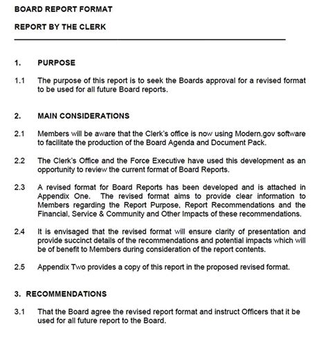 What To Write In A Board Report