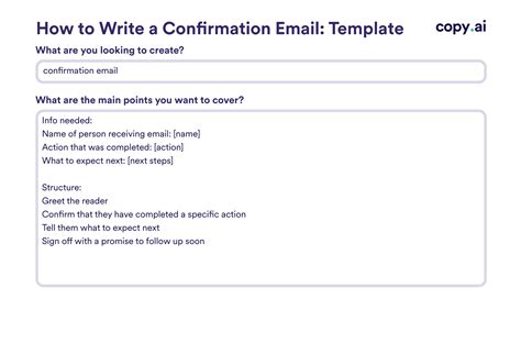 what to write in a confirmation email
