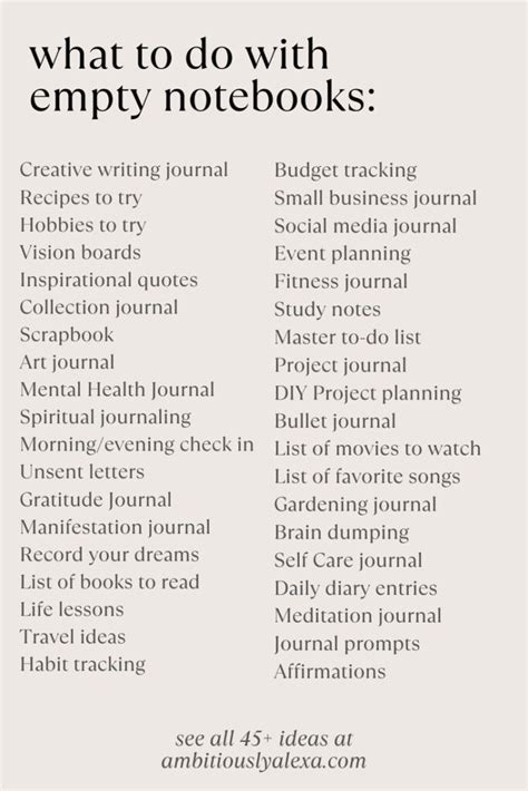 what to write in a empty notebook