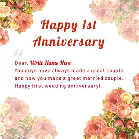 what to write in a first anniversary card to a couple