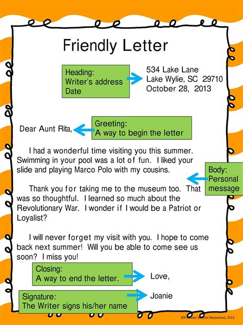 what to write in a friendly letter