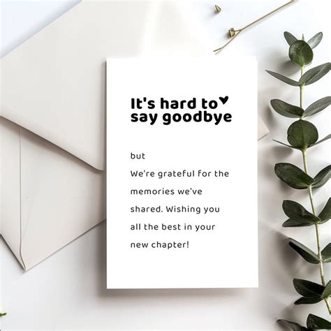 what to write in a goodbye card when leaving a job