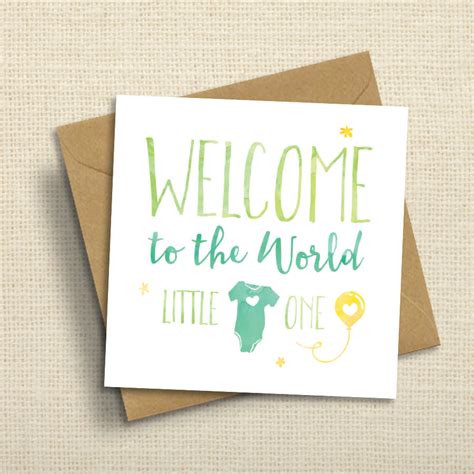 what to write in a welcome to the world card