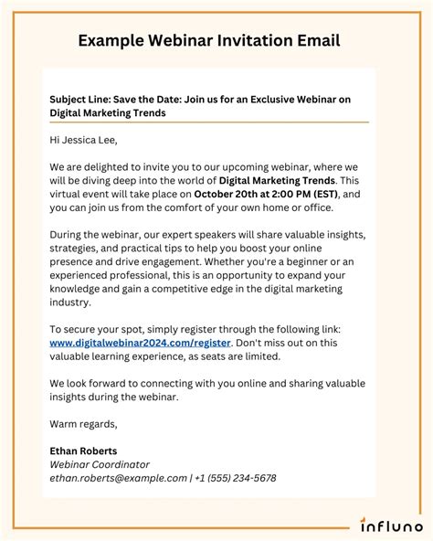 what to write in an email invitation