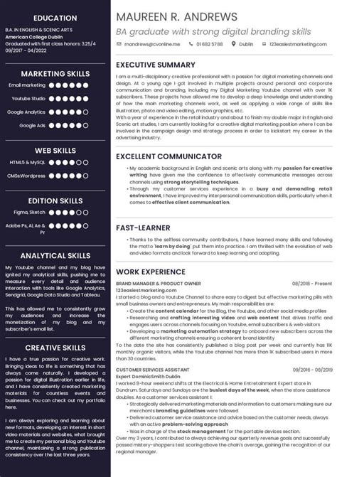 what to write in cv profile for students