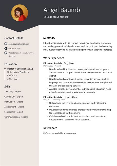 what to write in education description in cv
