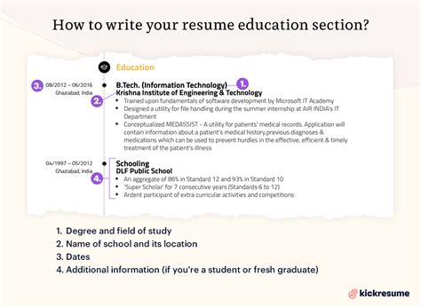 what to write in field of study in cv