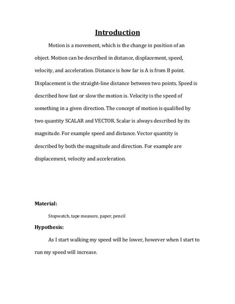 what to write in introduction of lab report