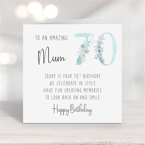 what to write in mum's 70th birthday card