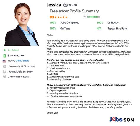 what to write in profile description in freelancer