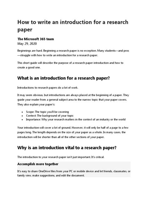 what to write in research introduction