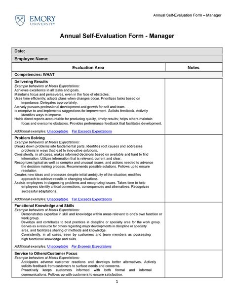 what to write in self evaluation sample