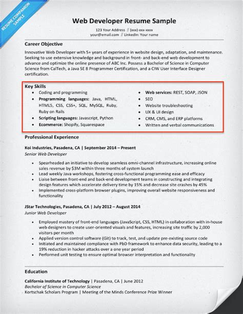 what to write in skills section of resume