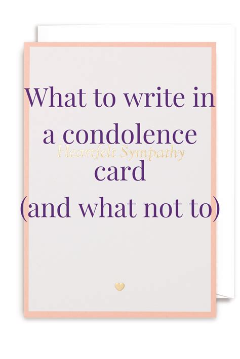 what to write in the condolence card