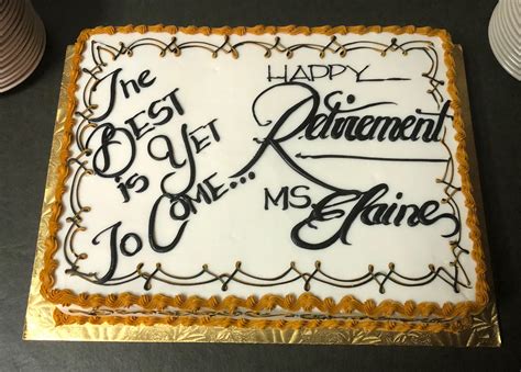what to write on a retirement cake