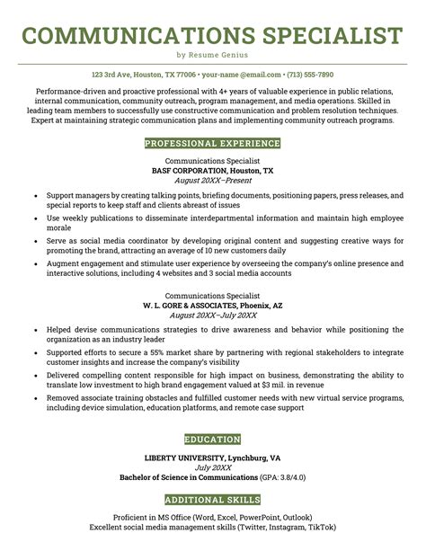 what to write on communication skills in a resume
