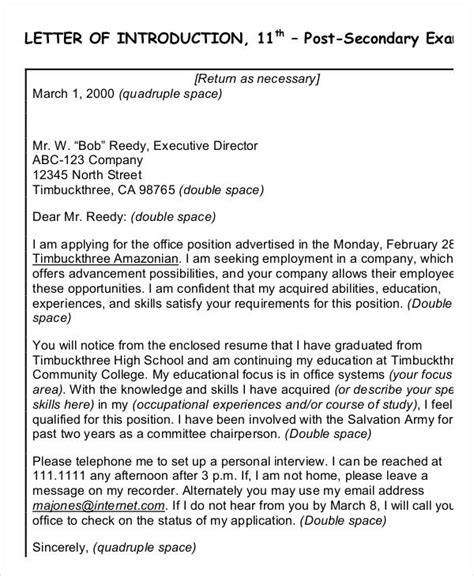what to write on introduction when applying for a job sample