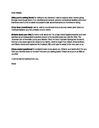 what to write to someone in prison
