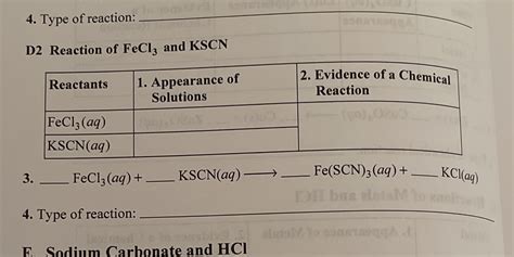 what type of reaction is fecl3 and kscn