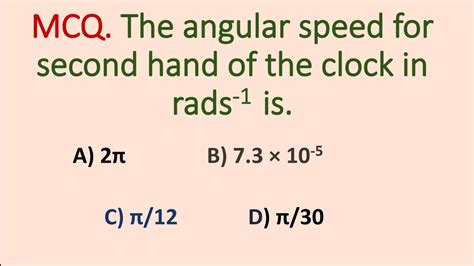 What Type Of Speed Of A Second Hand Of A Clock