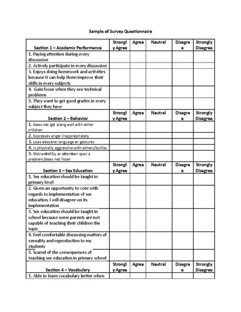 what type of study is a questionnaire