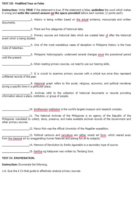 what type of test is modified true or false